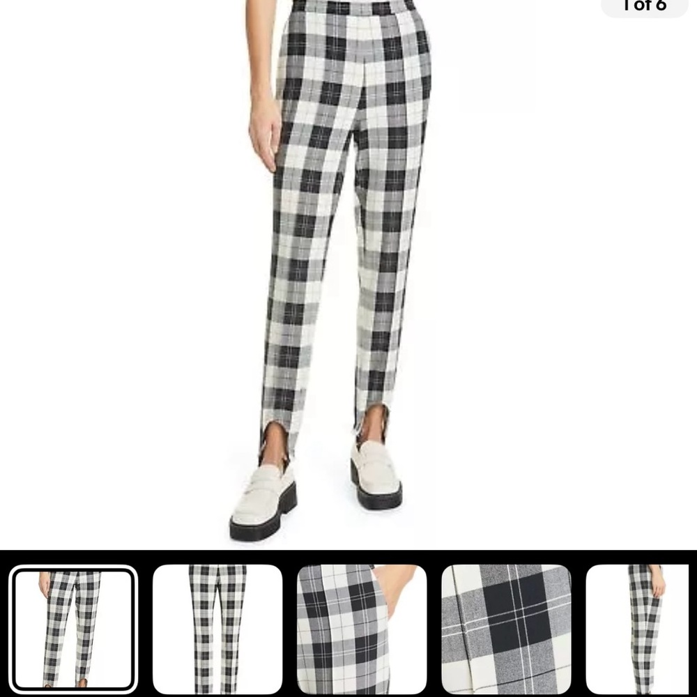 Nwt Baum And Pferdgarten Pants Naleen Check Black Ivory Stirrup Sz 42 Reg $279
